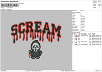 Scream Embroidery File 4 Sizes