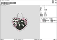 Scream Keychain Embroidery File 6 sizes