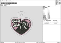 Scream Keychain Embroidery File 6 sizes
