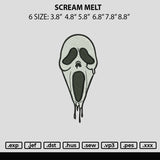 Scream Melt Embroidery File 6 sizes