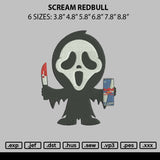 Scream Redbull Embroidery File 6 sizes