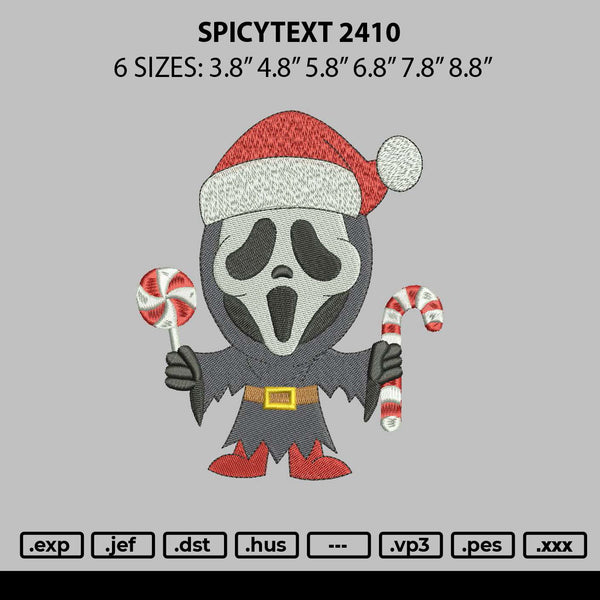 Scream Xmas 2410 Embroidery File 6 sizes