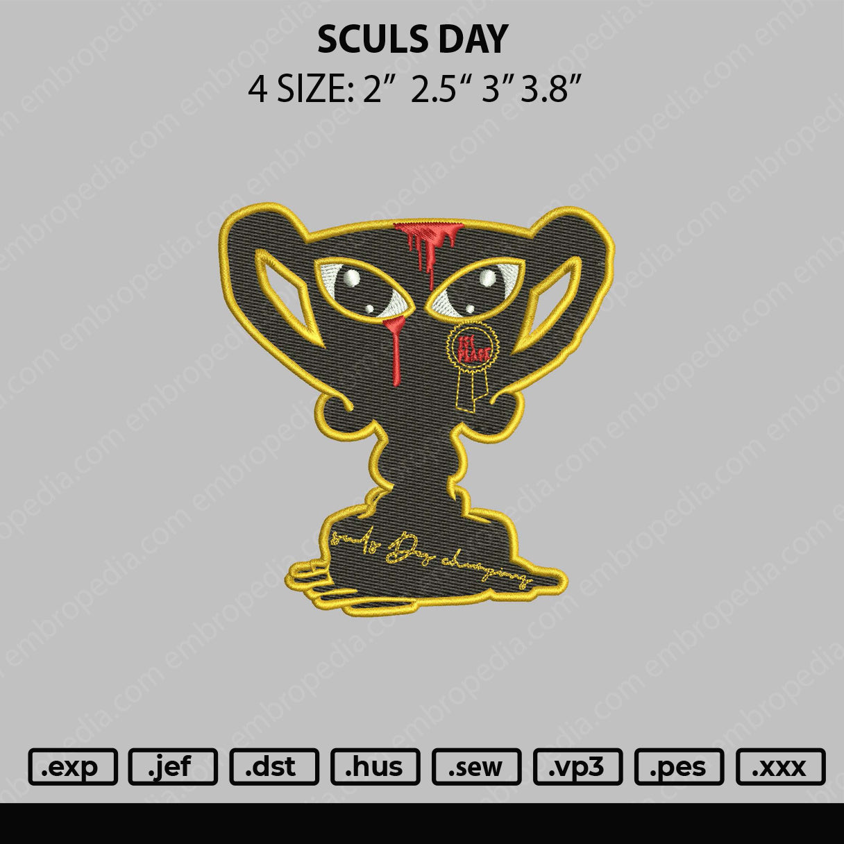 Sculs Day Embroidery File 4 size
