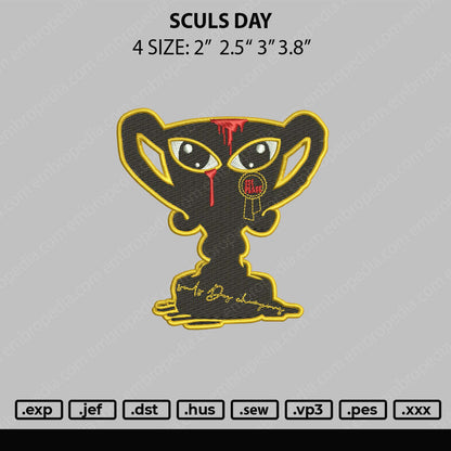 Sculs Day Embroidery File 4 size