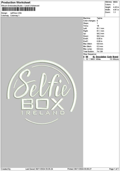 Selfietext 02 Embroidery File 6 sizes