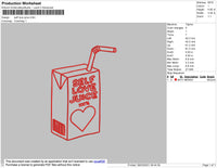 Self Juice Embroidery File 4 Size