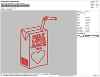 Self Juice Embroidery File 4 Size