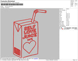 Self Juice Embroidery File 4 Size