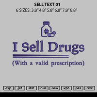 Sell Text 01 Embroidery File 6 sizes