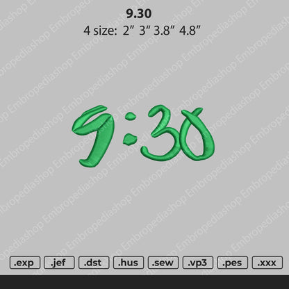 9.30 Embroidery File 4 size