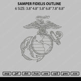 Samper Fidelis Outline Embroidery File 6 sizes