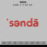 Senda Embroidery File 4 size