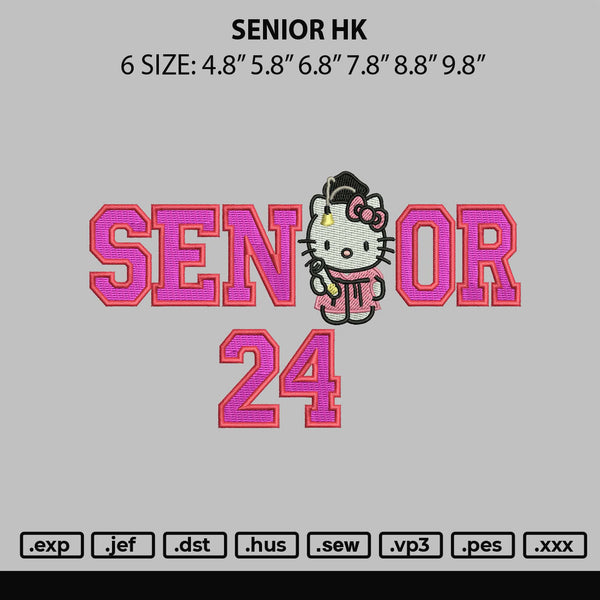 Senior Hk Embroidery File 6 sizes