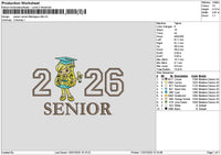 Senior Lemon Embroidery File 6 sizes