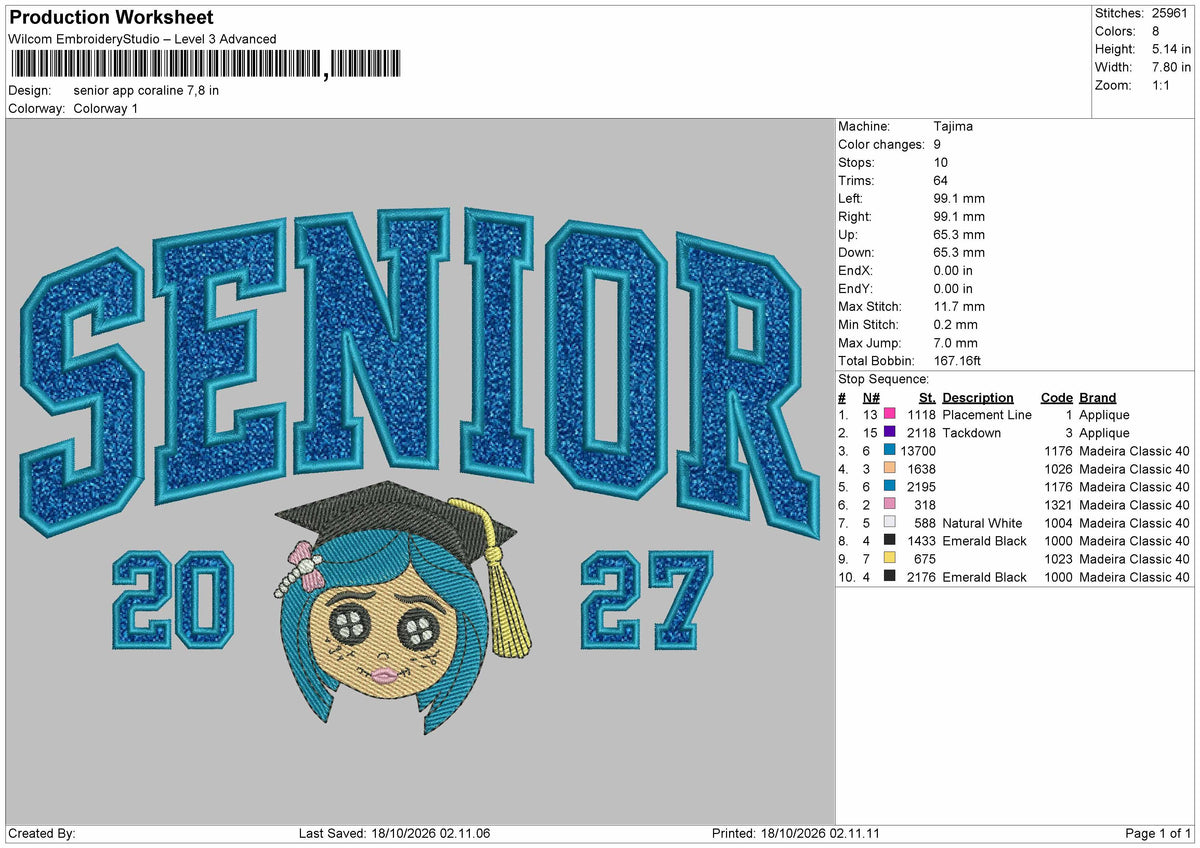Senior App 27 Embroidery Machine Design File 6 sizes