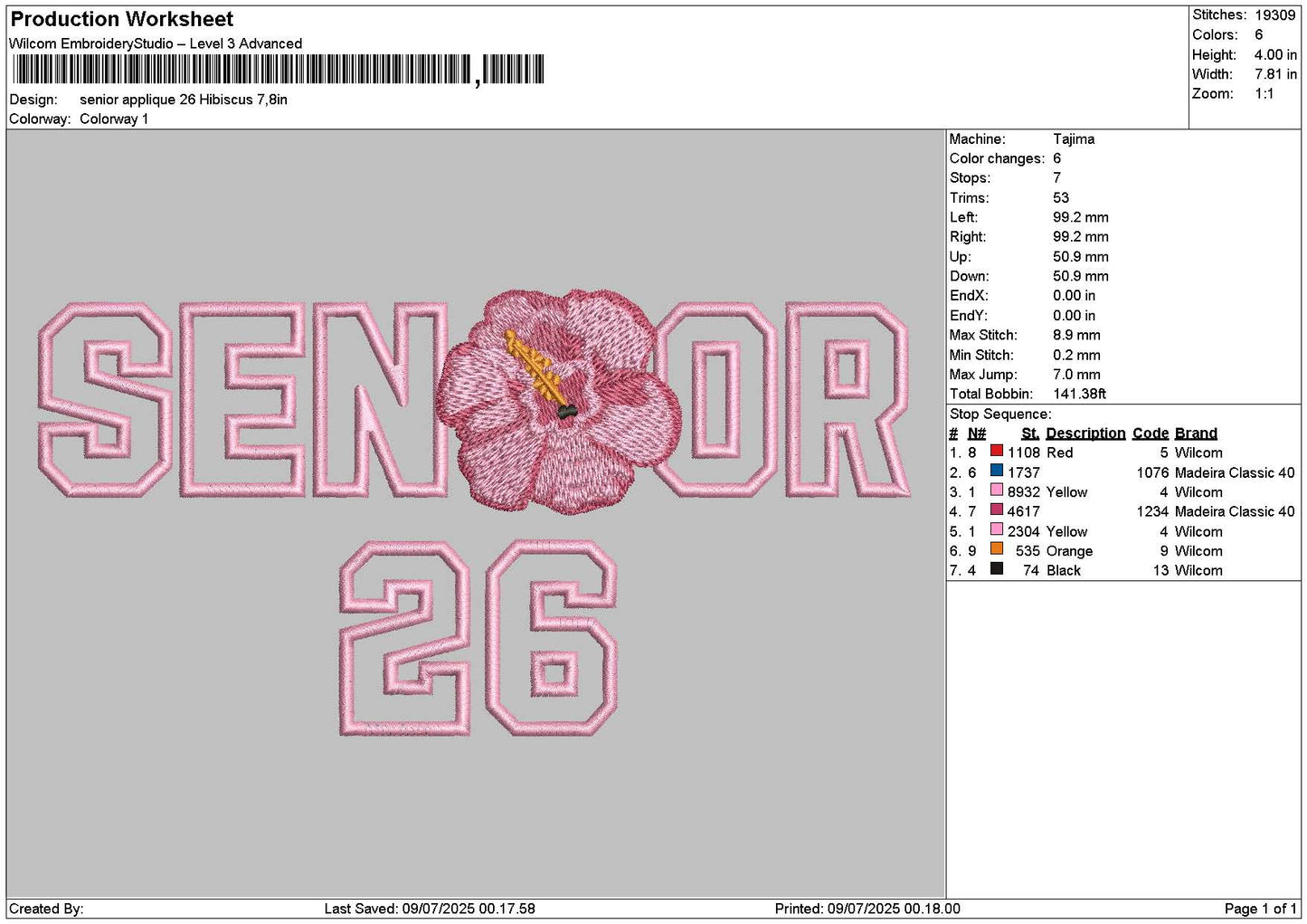 Senior App 26 Flower Embroidery File 6 sizes