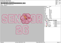 Senior App 26 Flower Embroidery File 6 sizes