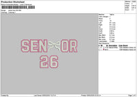 Senior26 Bow Embroidery File 6 sizes