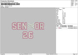 Senior26 Bow Embroidery File 6 sizes