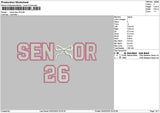 Senior26 Bow Embroidery File 6 sizes
