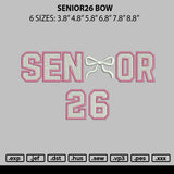 Senior26 Bow Embroidery File 6 sizes
