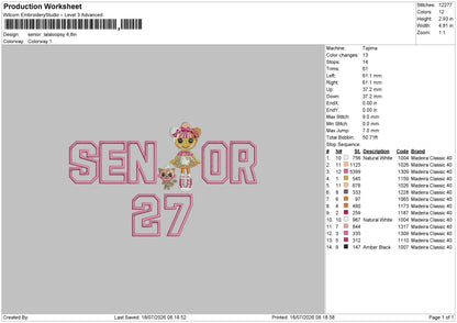 senior  lalaloopsy App Embroidery File 6 sizes