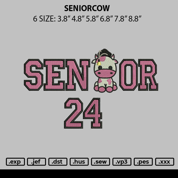 Seniorcow Embroidery File 6 sizes