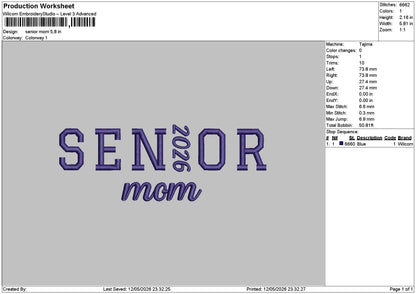 Senior 1205 Embroidery File 6 sizes