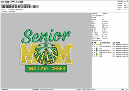 Senior Text Mom 1509 Embroidery Machine Design File 6 sizes