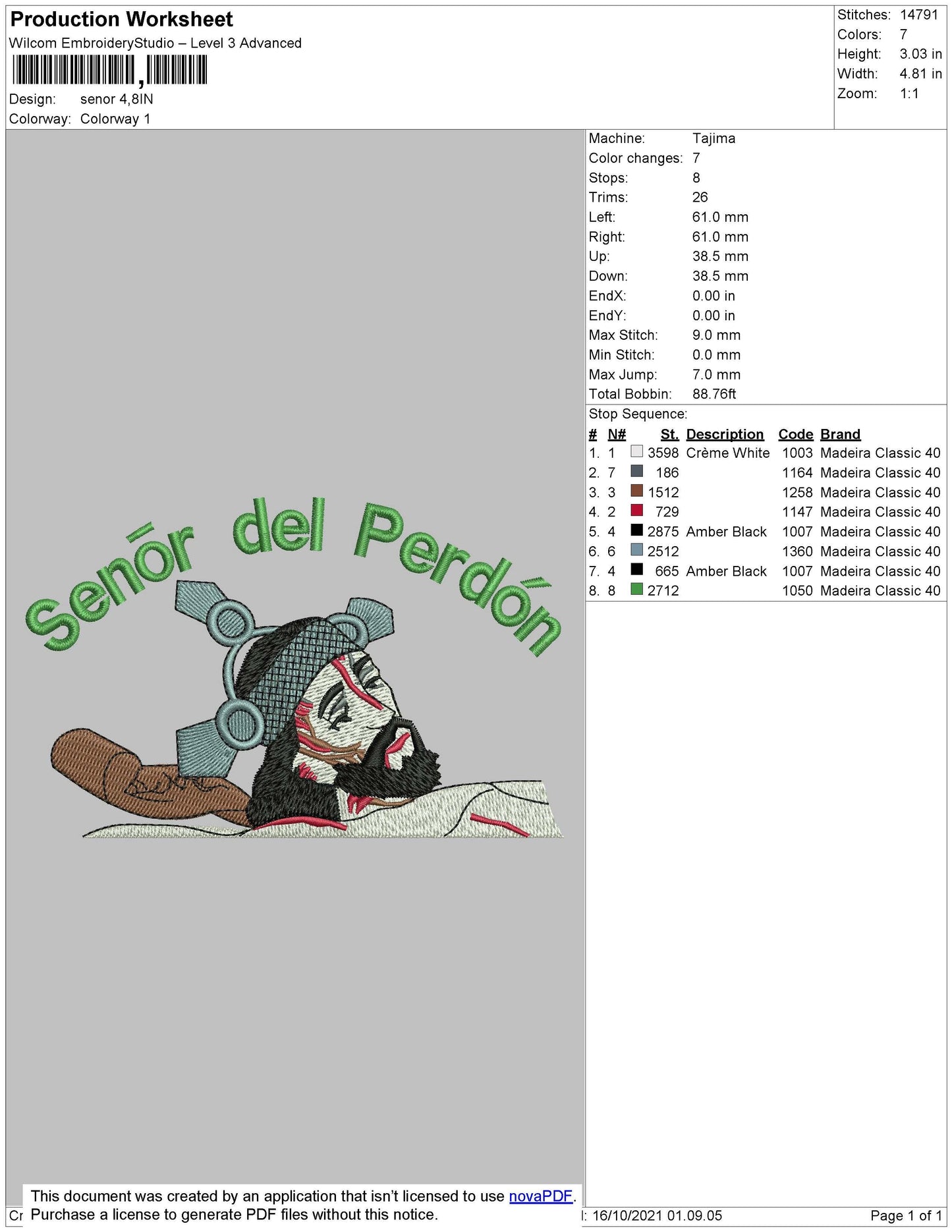 Senor Embroidery File 4 size