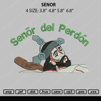 Senor Embroidery File 4 size