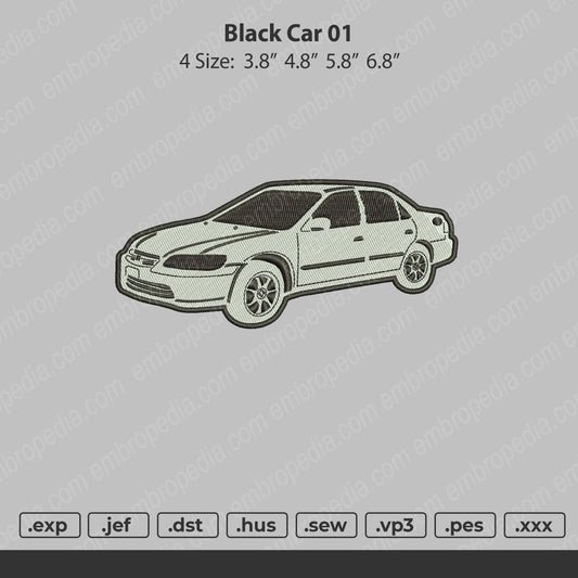 Black Car 01 Embroidery Design