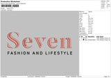 Seven Embroidery File 4 sizes