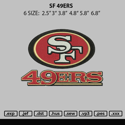 SF 49ERS Embroidery File 4 size