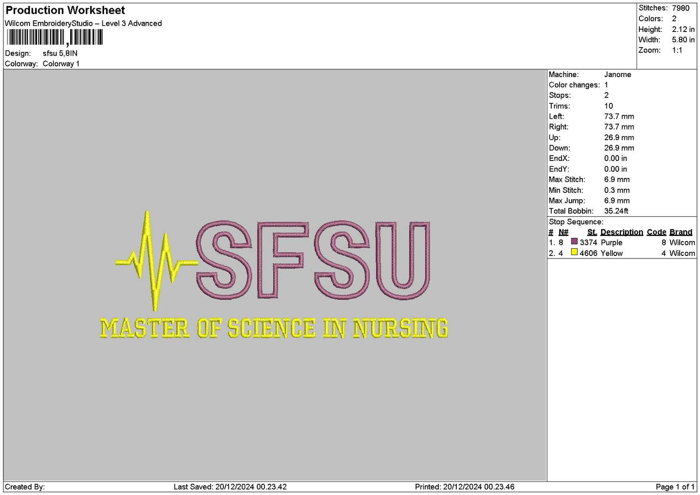 Sfsutext Embroidery File 6 sizes