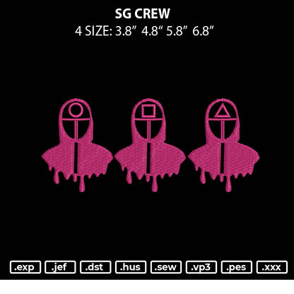 SG Crew Embroidery File 4 size