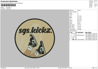 SGS Kickz Embroidery File 4 size
