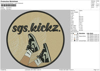 SGS Kickz Embroidery File 4 size