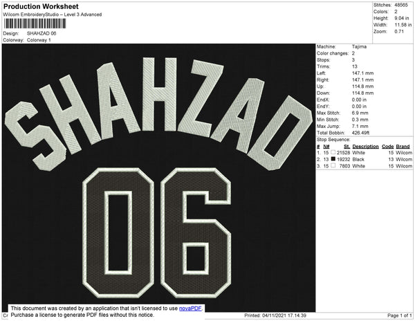 Shahzad, Shahzad 06 & 06 Embroidery