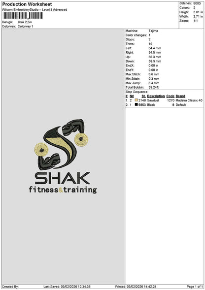 Shaktext Embroidery File 6 sizes