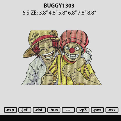 Buggy1303 Embroidery Machine Design File 6 sizes