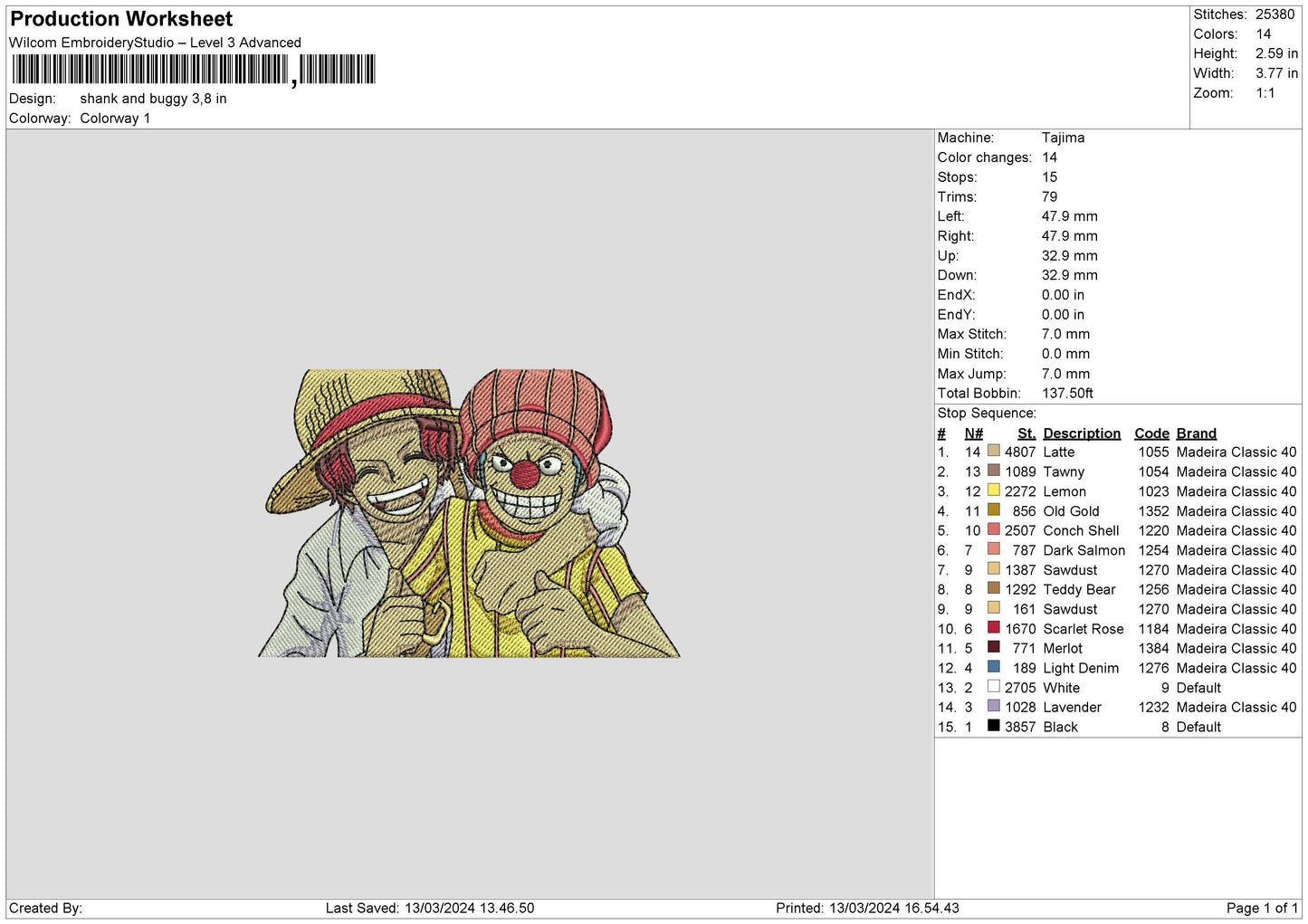 Buggy1303 Embroidery Machine Design File 6 sizes