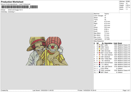 Buggy1303 Embroidery Machine Design File 6 sizes