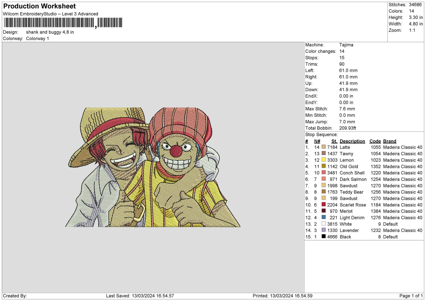 Buggy1303 Embroidery Machine Design File 6 sizes