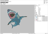 Shark Embroidery File 4 size
