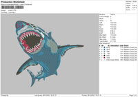 Shark Embroidery File 4 size