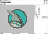 Sharkcircle Embroidery File 6 sizes