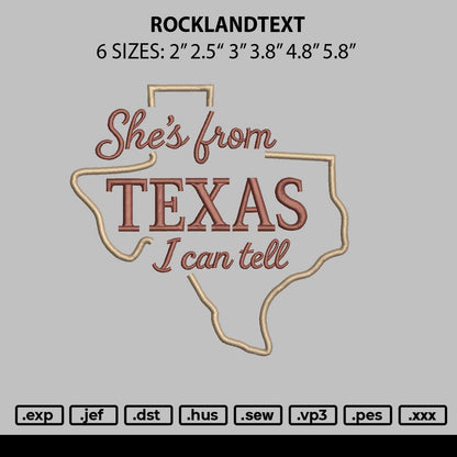 Texastext 0503 Embroidery File 6 sizes