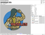 She Muscles Embroidery File 4 size