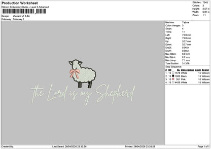 Shepherd V1 V2 Embroidery 2 Files